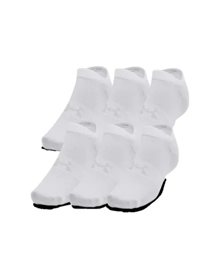 Lot de 6 paires de Socquettes Unisexe UA ESSENTIAL NO SHOW 6PK Blanc