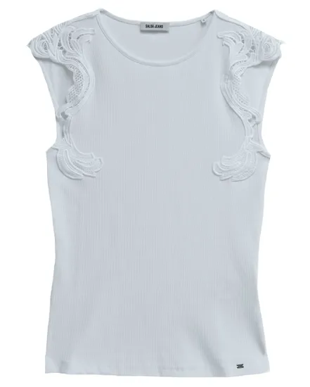 Top Femme Top Avec Application Dentelle