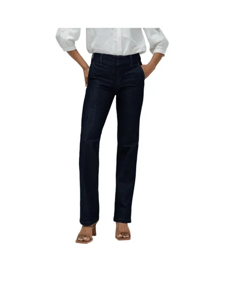 Jean Femme SECRET CHINO STRAIGHT DENIM Bleu Foncé