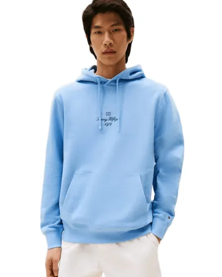 Sweat à capuche Homme OUTLINE FLAG SCRIPT Bleu