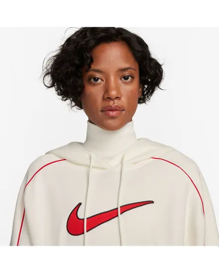 Sweat à capuche Femme W NSW FLC OS PO HDY SW Beige