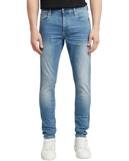Jean Homme REVEND SKINNY Bleu Moyen Medium Indigo Aged