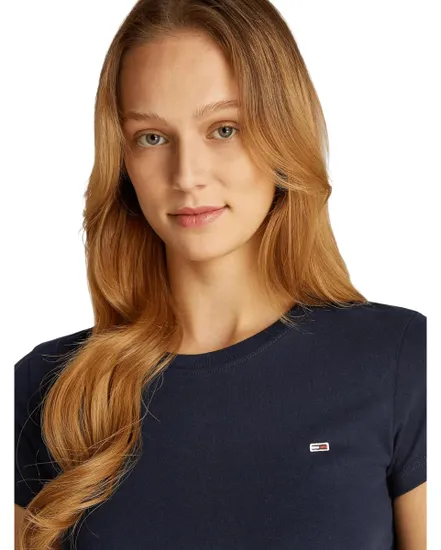 T-Shirt Slim Femme Tee Col Ras Tommy Jeans
