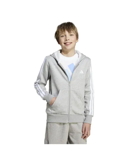 Sweat zip à capuche Enfant J 3S FL FZ HD Gris