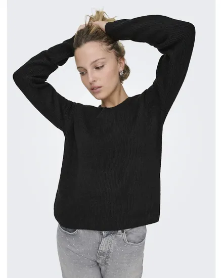 Pull Femme ONLCAMILLA V-NECK L/S PULLOVER KNT NOOS Noir