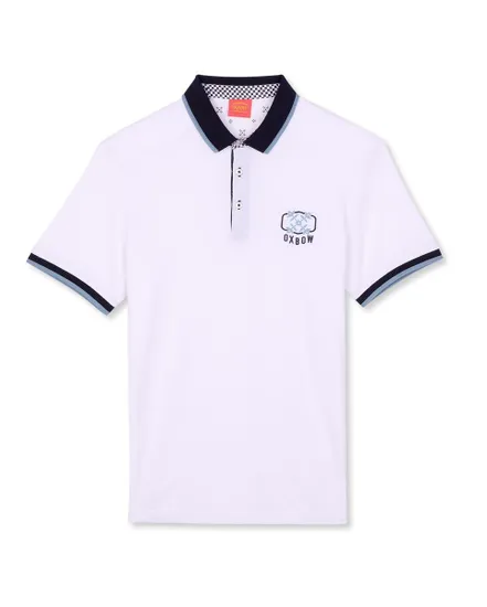 POLO MANCHES COURTES COL CHEMISE Homme Blanc