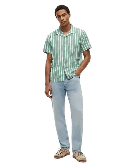 Chemise Homme Lin Blend Texture Stp S/S Rf