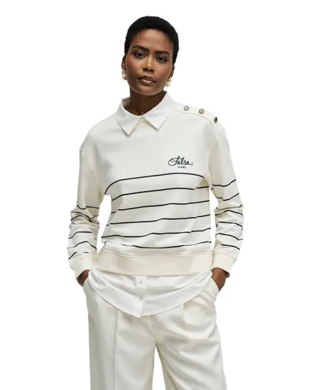 Sweat Femme Stripped Twofer Sweatshirt