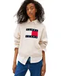 Pull col rond Femme MELANGE FLAG SWEATER RIB EXT Écru
