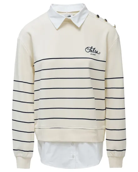 Sweat Femme Stripped Twofer Sweatshirt