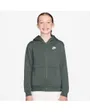 Sweat zip à capuche Garçon K NSW CLUB FLC HD FZ LS LBR Vert