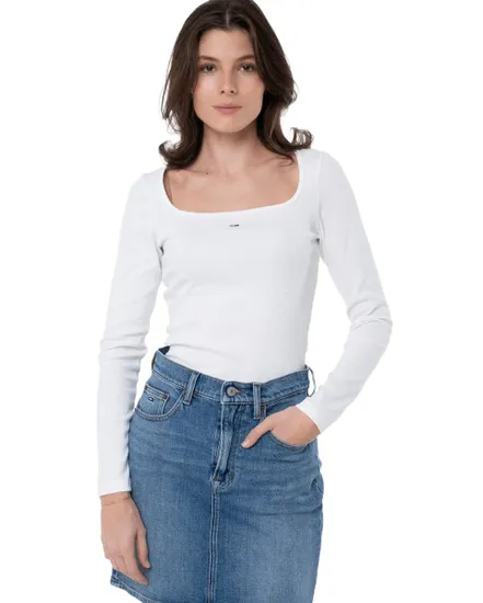 T-Shirt Manches Longues Femme Coton Côtelé Doux