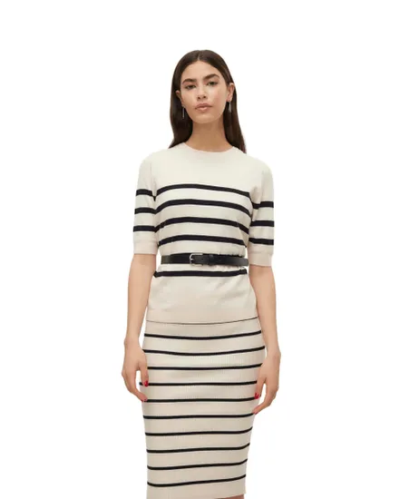 Pull Manches Courtes Femme VMSABA Plain