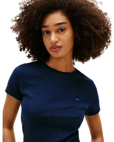 T-Shirt Slim Femme Tee Col Ras Tommy Jeans