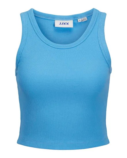 Top sans manches Femme JXFALLON STR SL RIB TOP JRS NOOS Bleu