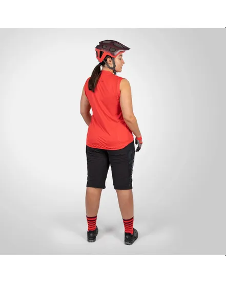 Maillot sans manches Femme SINGLETRACK Rouge