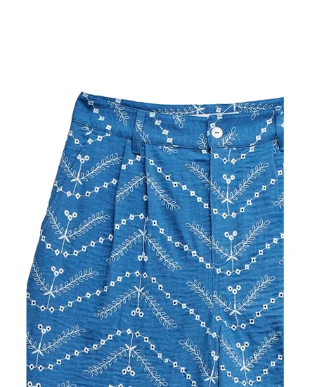 Pantalon Femme Chino Large Brodé