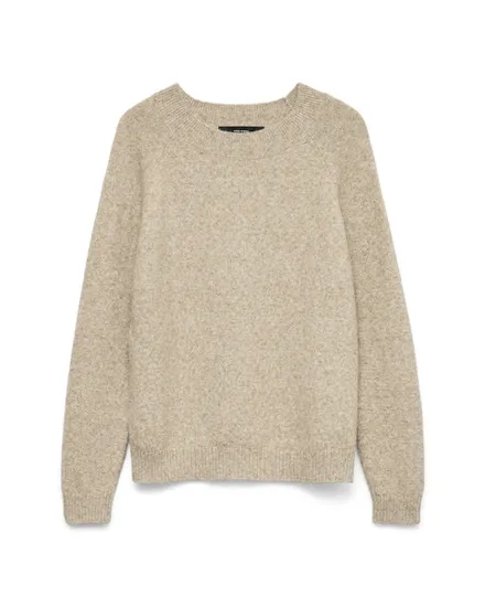 Pull Femme VMDOFFY LS O-NECK BLOUSE GA NOOS Beige