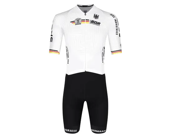 Combinaison de course manches courtes Homme ICON GERMAN CYCLING Blanc ...