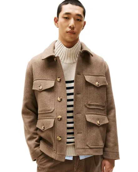Veste boutonnée Homme WOOL 4PKT JACKET Taupe