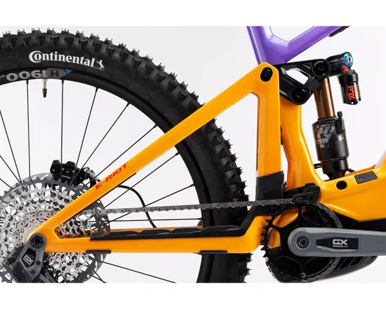 VTT électrique tout suspendu Unisexe E-RIOT FULL PARTY Orange/Violet/Rouge