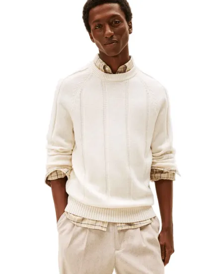 Pull col rond Homme DC TEXTURED STRIPE CREWNECK Écru