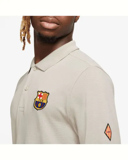 Polo de football Homme FCB M NSW POLO PQ CRE Beige