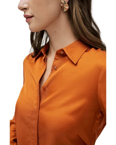 Chemisier Femme BASIC SHIRT W/ GOLD BUTTONS Orange