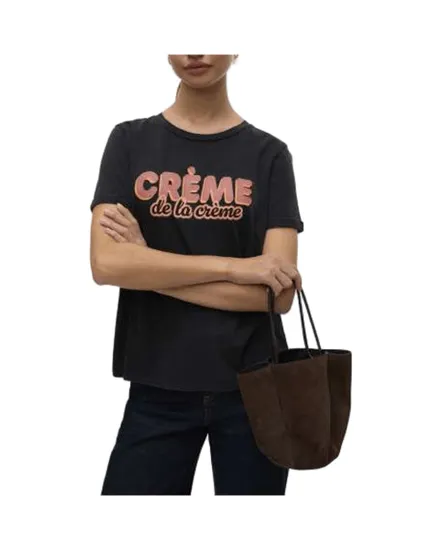 T-shirt col rond Femme VMAJILLA S/S O-NECK T-SHIRT JRS LCS GA Noir