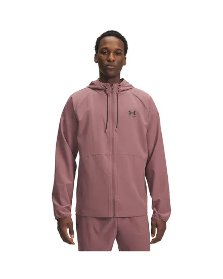 Veste zip à capuche Homme UA VIBE WOVEN JACKET Rose