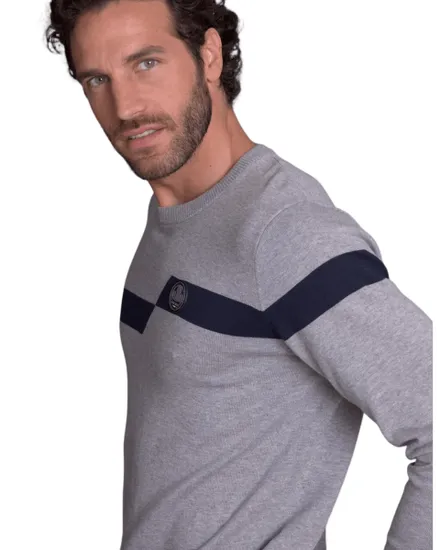 Pull col rond Homme TURINI Gris Clair Chiné