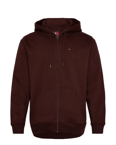 Sweat zippé à capuche Homme REG S FLAG ZIP THRU EXT Marron
