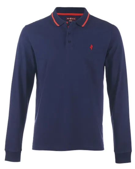 POLO ML JERSEY HOMME BLEU
