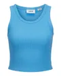 Top sans manches Femme JXFALLON STR SL RIB TOP JRS NOOS Bleu