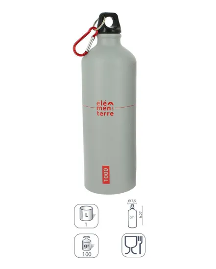 GOURDE ALUMINIUM 1000ML Gris