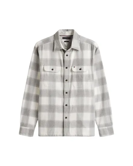 Surchemise Homme FLANNEL CHECK SHIRT JACKET Gris Chiné