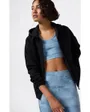 Sweat zip à capuche Femme Noir