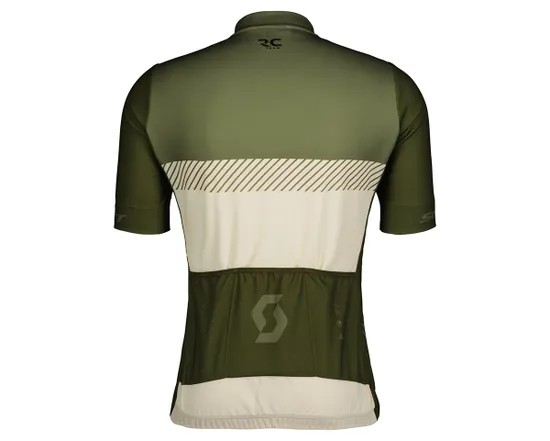 Maillot manches courtes Homme RC TEAM Vert Foin/Blanc Coton