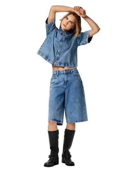 Short Jean Femme Skater Denim Mi-Haute