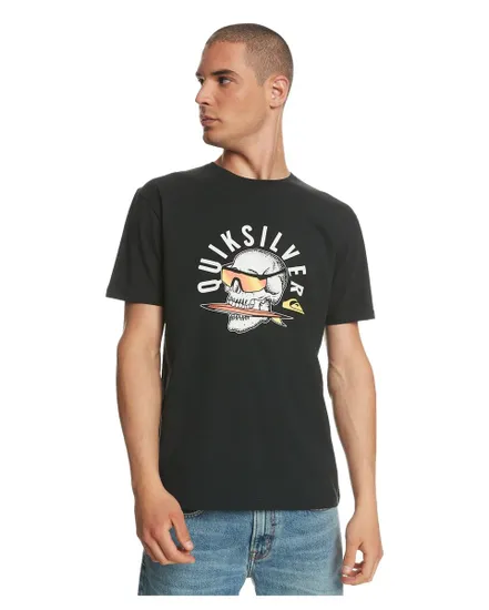 T-shirt manches courtes Homme QS ROCKIN SKULL SS Noir