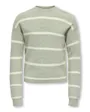 Pull Fille KOGFRANCA LIFE SHORT L/S STRIPE KNT NOOS Gris