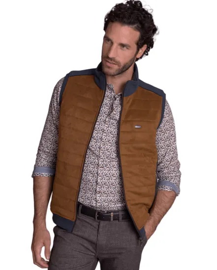 Gilet matelassé sans manches Homme GRANDBORNAND Brun
