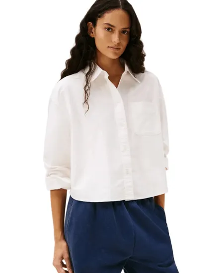 Chemisier Femme OVS CROP OXFORD SHIRT Écru