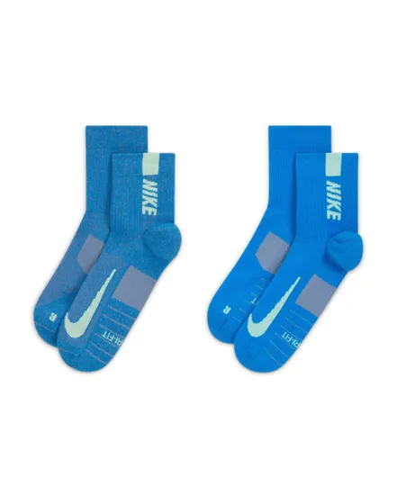 Lot de 2 paires de chaussettes Unisexe U NK MLTPLIER ANKLE 2PR - 144 Bleu