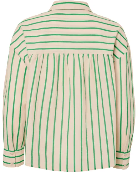 Chemise Femme PCJAVIA LS Stripe Shirt WVN