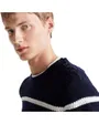 Pull col rond Homme DC HORIZONTAL STRIPE Bleu Marine/Ivoire