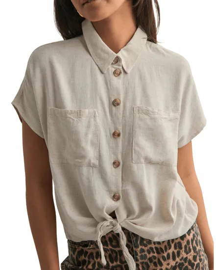 Chemise Femme PCPIA SS Tie Shirt Wvn Noos