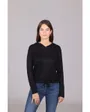 Sweat capuche manches longue femme Femme SWEATERIE Noir