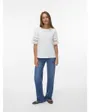 T-shirt Femme VMIVACY 2/4 O-NECK TOP JRS BTQ Blanc