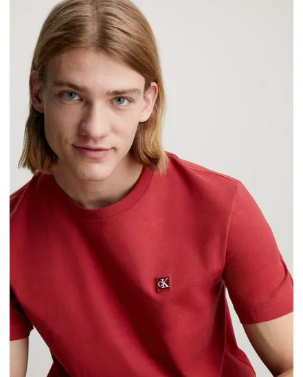 T-shirt Homme CK EMBRO BADGE TEE Rouge
